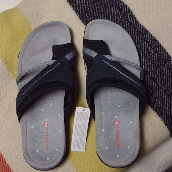 Merrell Black and Gray Terrain Comfort Sandals Sz 8 - Picture 7 of 9